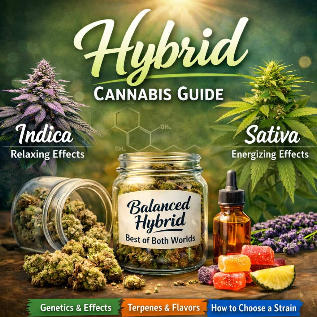 Hybrid Cannabis Guide: Genetics, Effects, Terpenes & How to Choose Strains